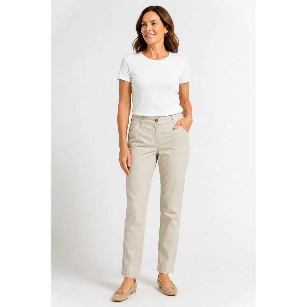 Talbots The Weekend Chino Pants Women's Size 2 Light Khaki Stretch Straight Leg.